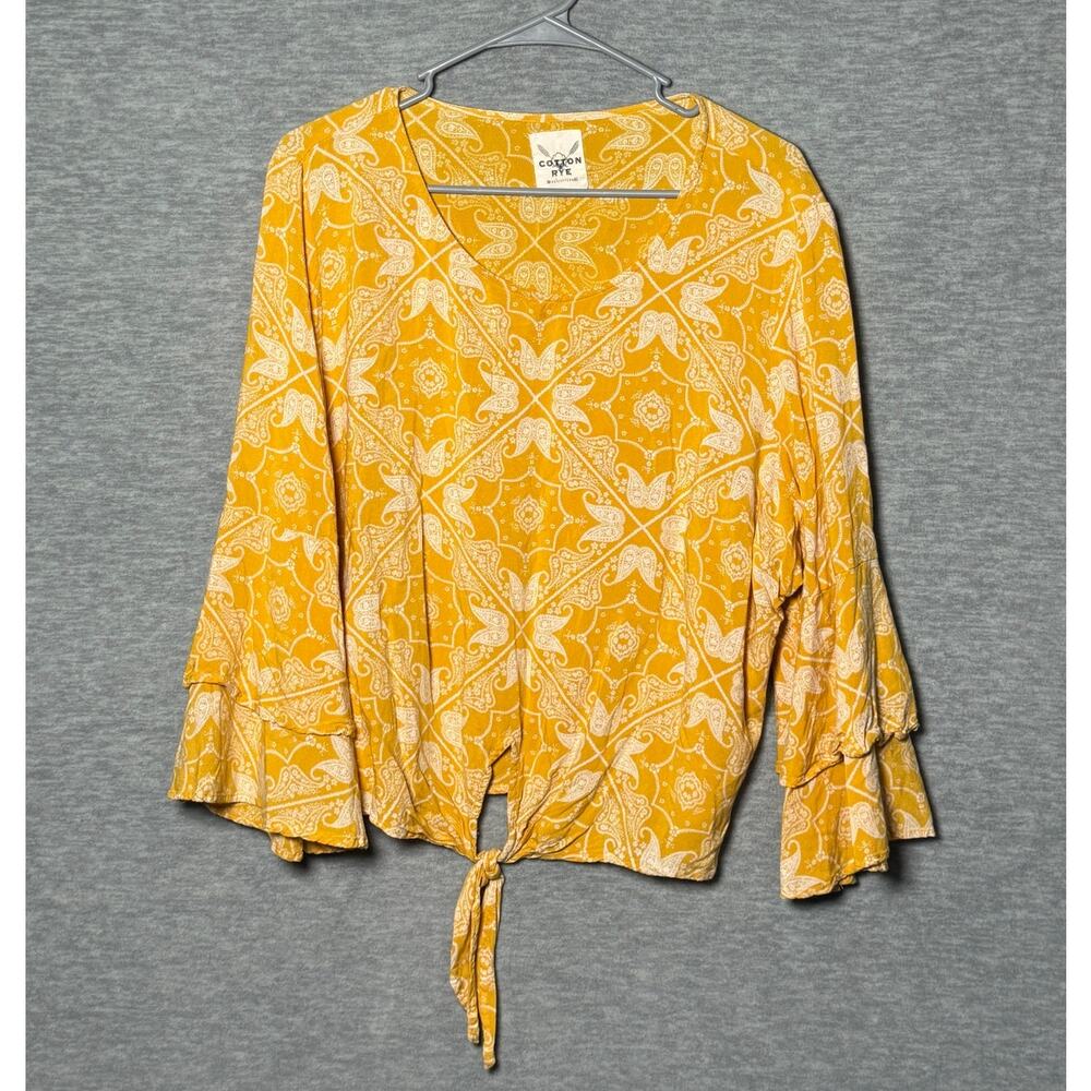 Yellow Patterned Women's Blouse
